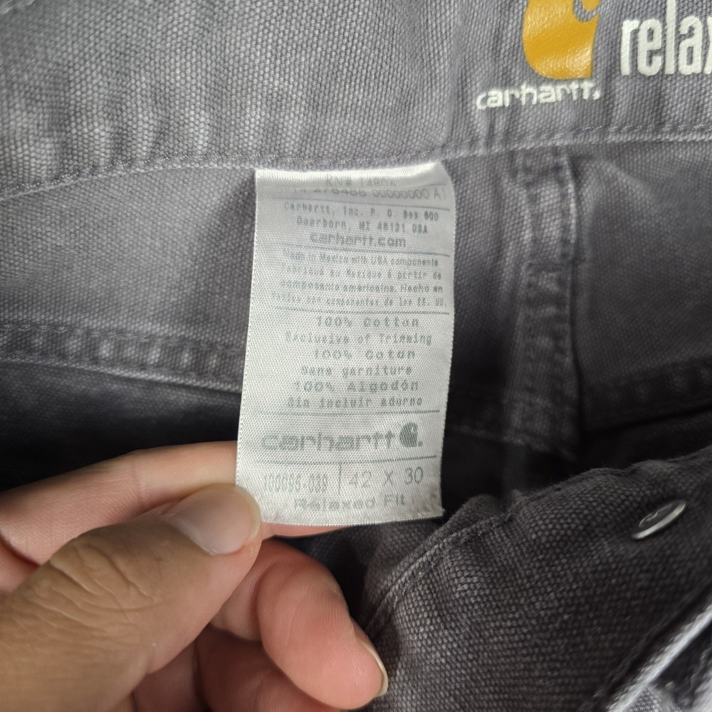 Carhartt Pants Mens 40x30 Relaxed Fit Canvas Work 100095-039 Gray Gravel‎ - Picture 8 of 14